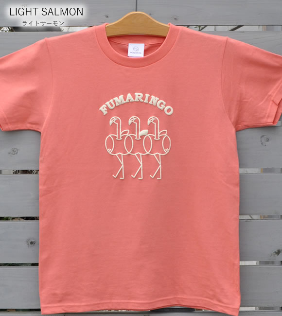 フラミンゴ+りんごのユニークなキャラクターTシャツFUMARINGO(フマリンゴ)」