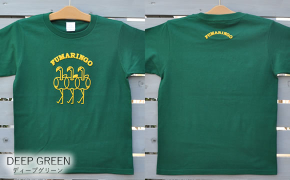フラミンゴ+りんごのユニークなキャラクターTシャツFUMARINGO(フマリンゴ)」